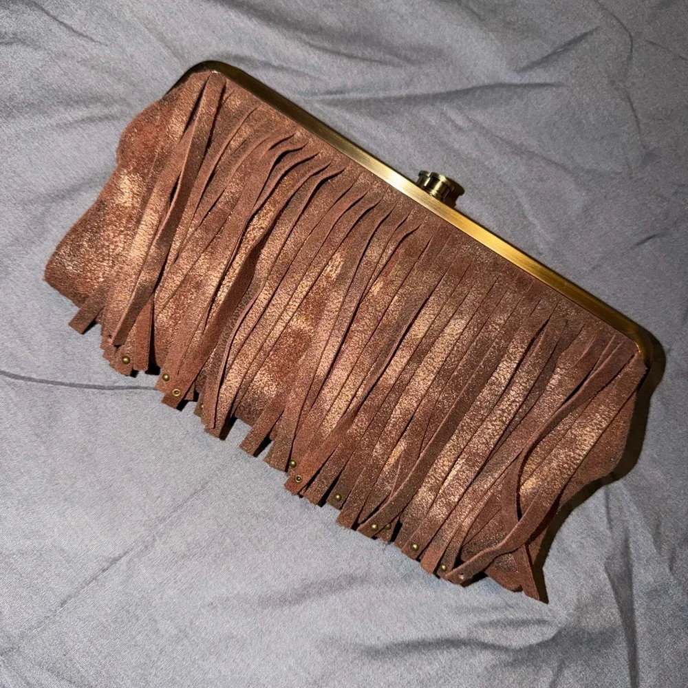HOBO international Lauren wallet clutch Suede fringe - Picture 4 of 10